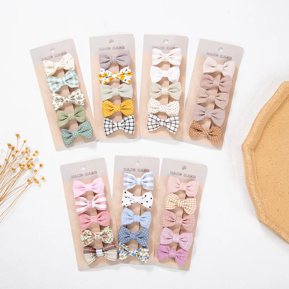 Pinzas para el cabello niña con lazos a cuadros suaves - imagen 4