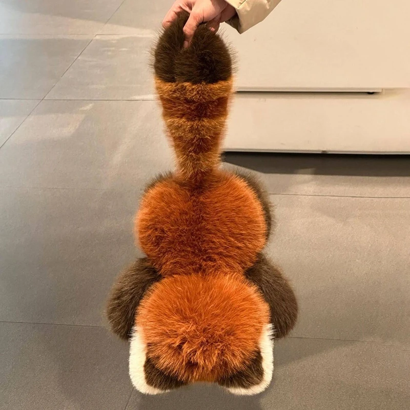 Peluche de mapache rojo de tela suave, ideal para abrazar - imagen 3
