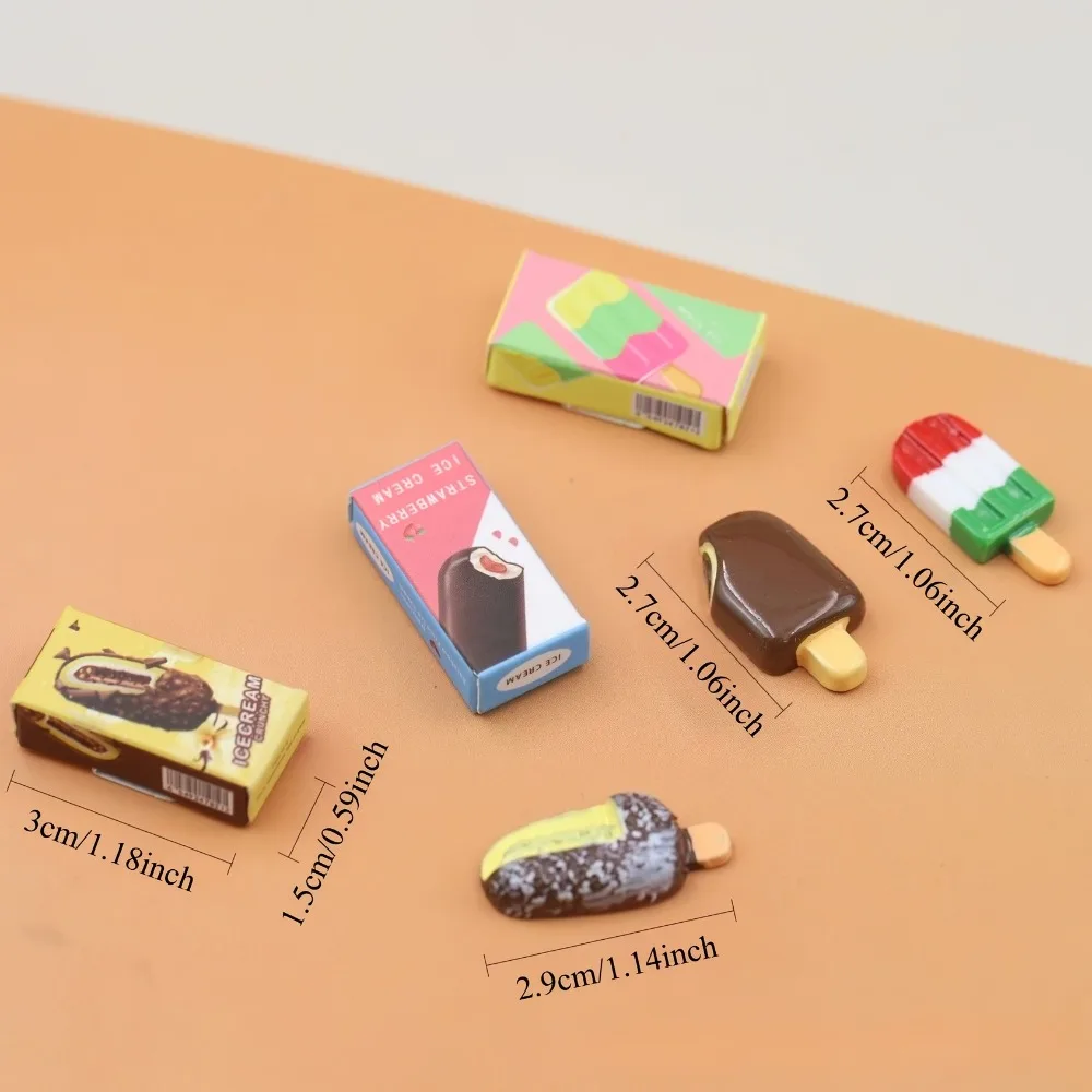 Helados miniatura con caja para casa de muñecas de resina - imagen 3
