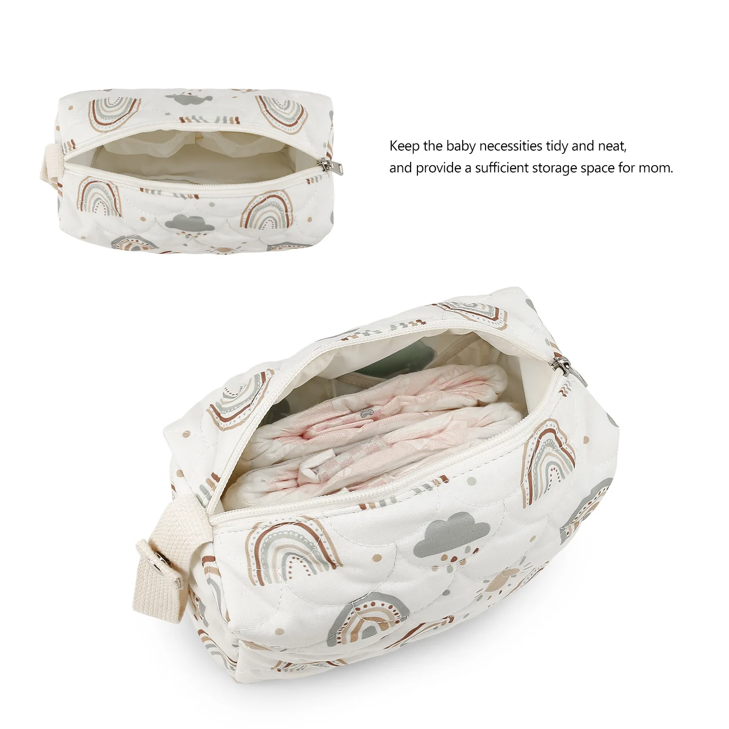 Bolsa de pañales arcoíris colgante reutilizable para cochecito y viaje - imagen 5