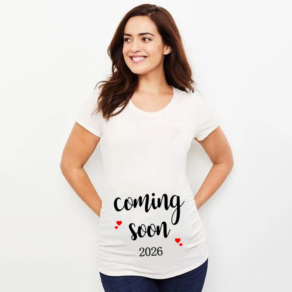 Camiseta premamá de verano con dibujo de bebé en carga - imagen 5