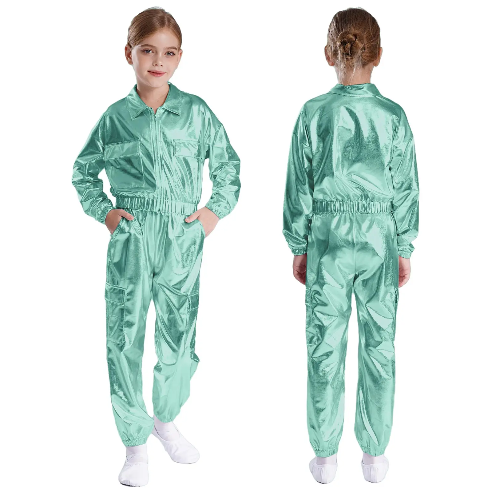 Pantalones metálicos del conjunto de baile infantil