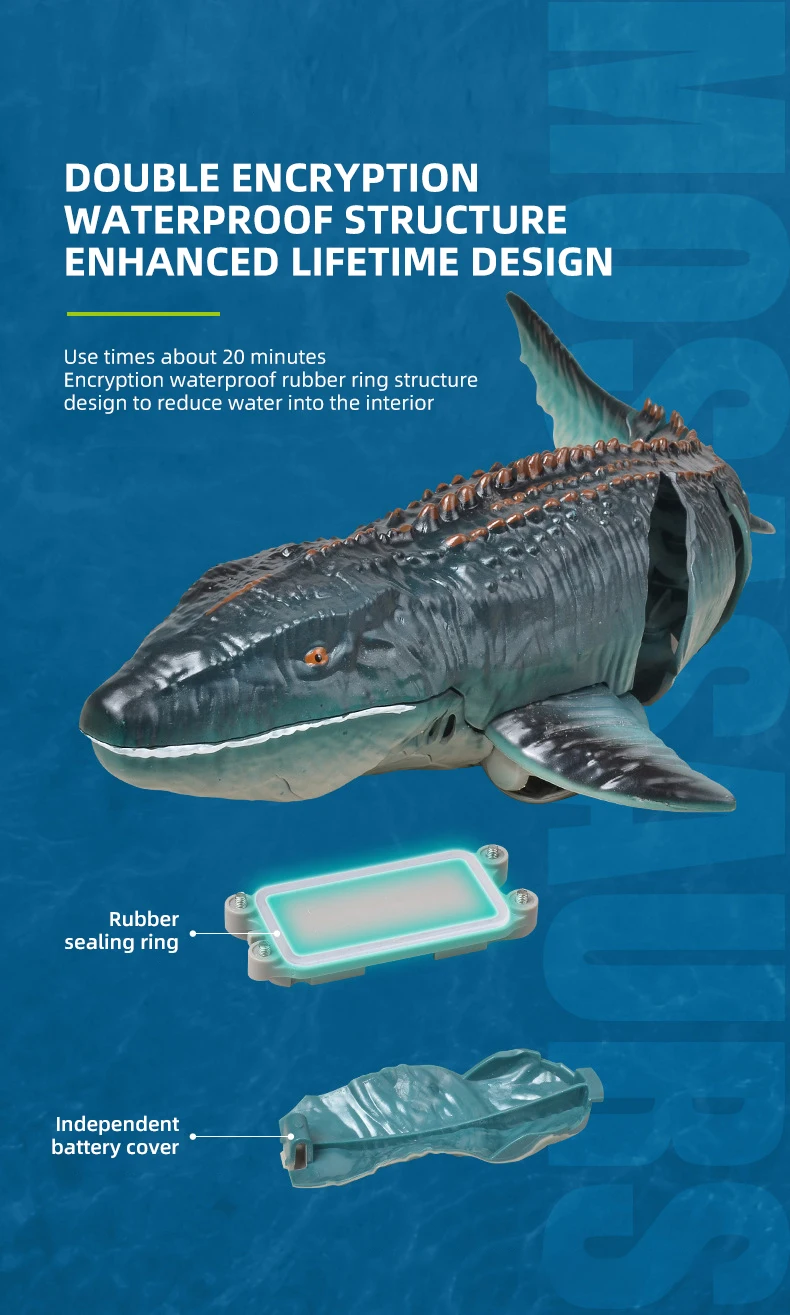Barco Mosasaurus navegando en el agua