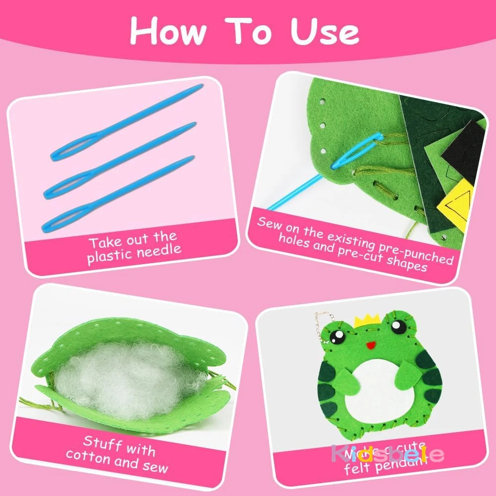 Kit de costura en fieltro con animales para niños principiantes - imagen 3