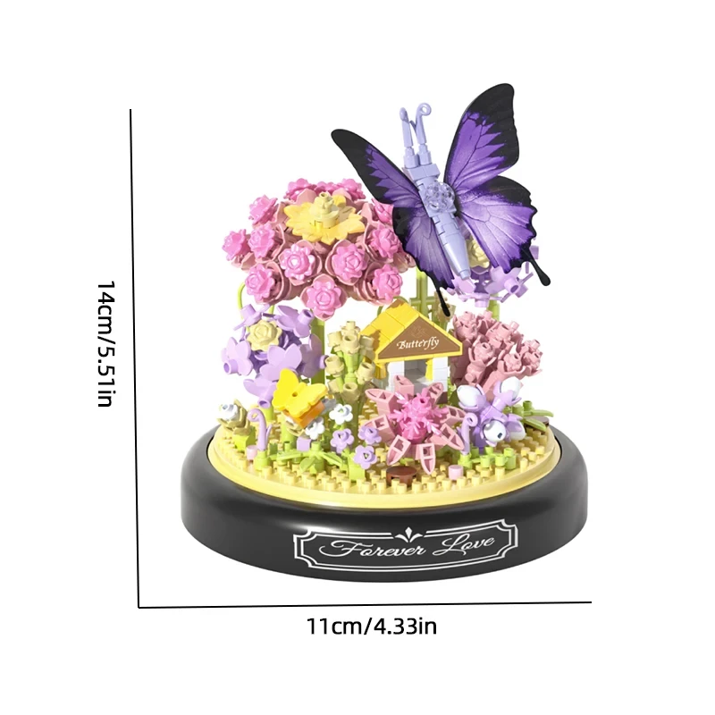 Bloques de construcción en maceta con insectos, flores y abeja - imagen 3