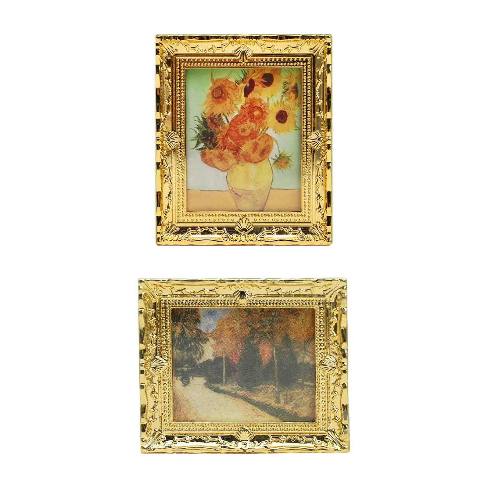 Marco fotos miniatura estilo vintage resina para casa de muñecas - imagen 5