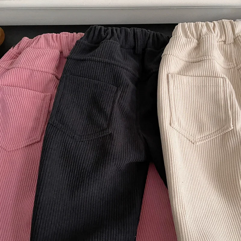Pantalones de pana cálidos cintura alta para niños - imagen 3
