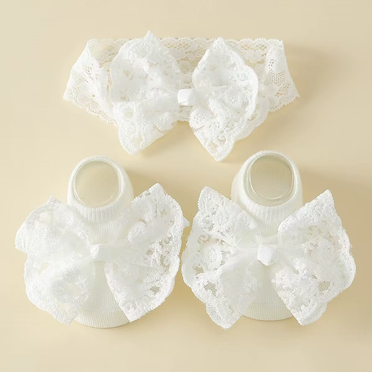 Conjunto de diadema y calcetines antideslizantes para niña