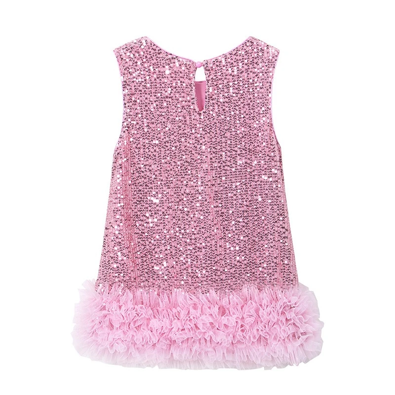 Vestido de niña con tul y lentejuelas para fiesta de Navidad