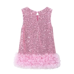 Vestido de niña con tul y lentejuelas para fiesta de Navidad