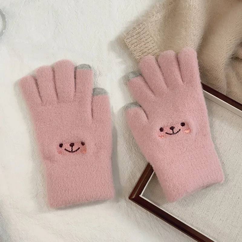 Guantes táctiles de felpa infantil – Diseño divertido para invierno - imagen 5