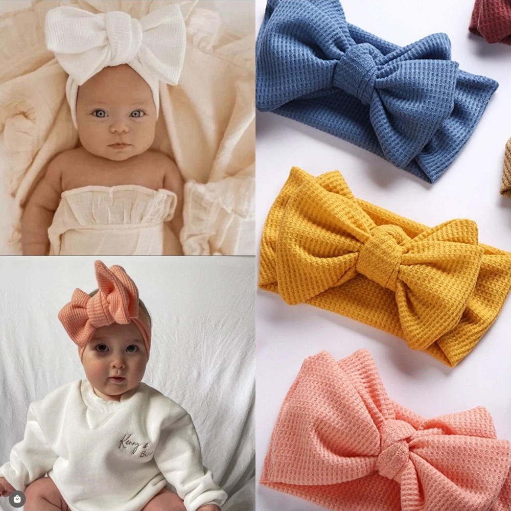 Diadema turbante bebé con lazo grande doble capa - imagen 3