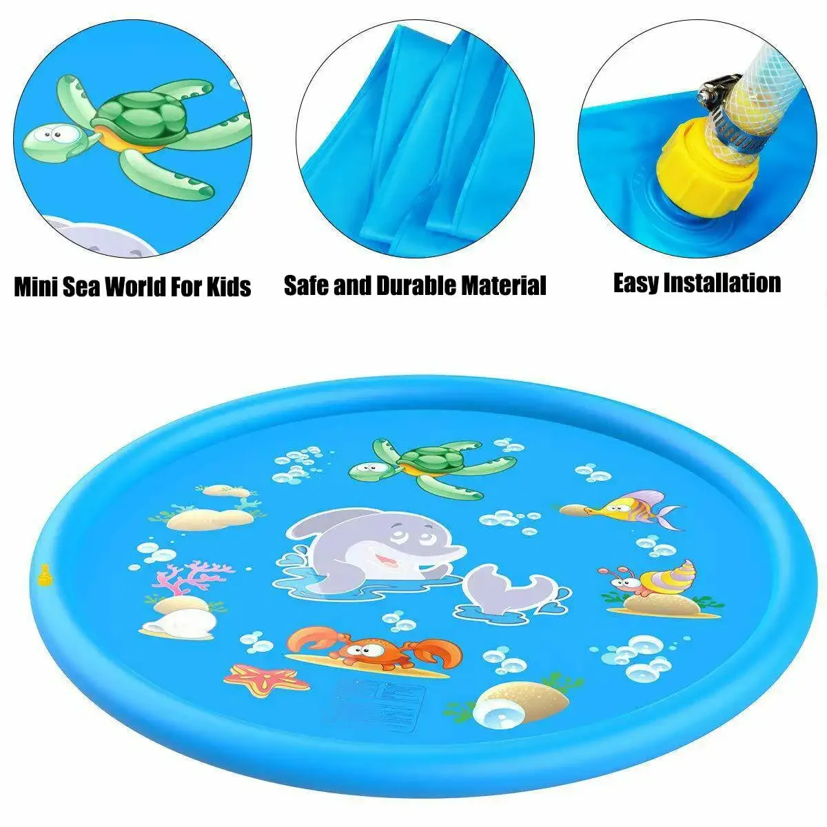 Piscina infantil con esterilla de agua sensorial para exterior - imagen 5
