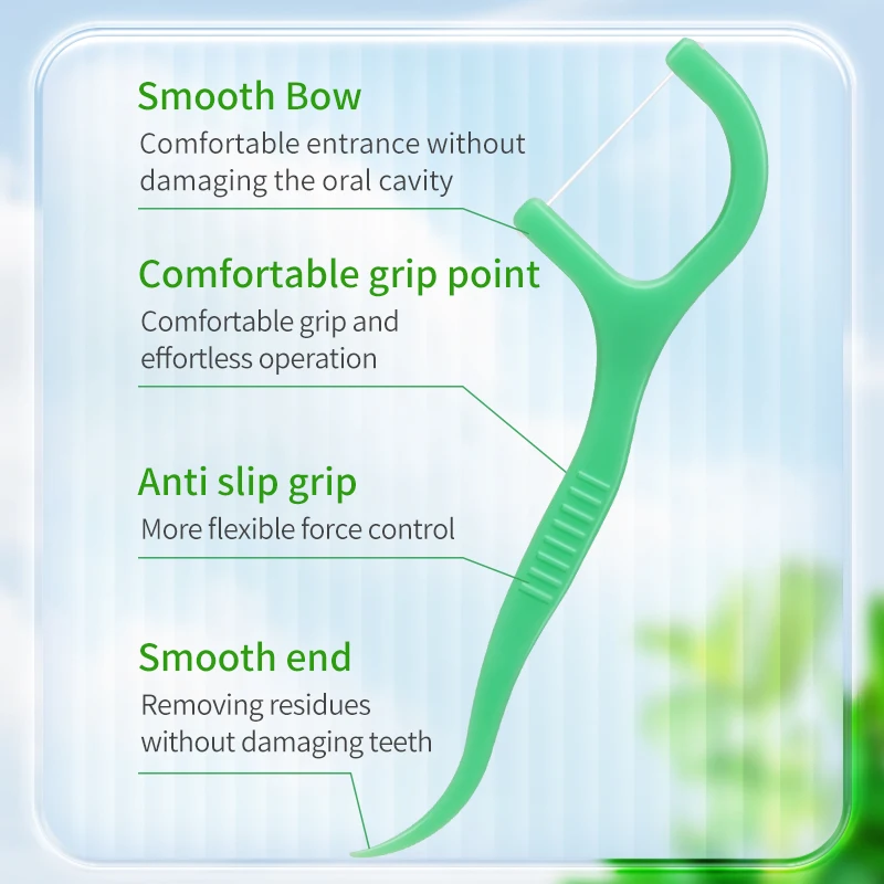 Superfina Palo de hilo dental portatil para niños - sabor a menta - imagen 3