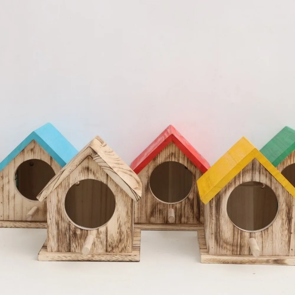 Caja nido de pájaros madera resistente a la lluvia, con ventilación - imagen 3