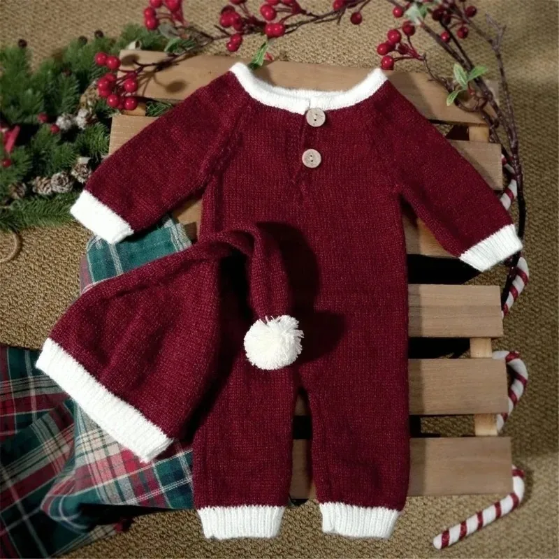 Disfraz de Navidad bebé en mohair con mameluco y gorro a juego - imagen 5