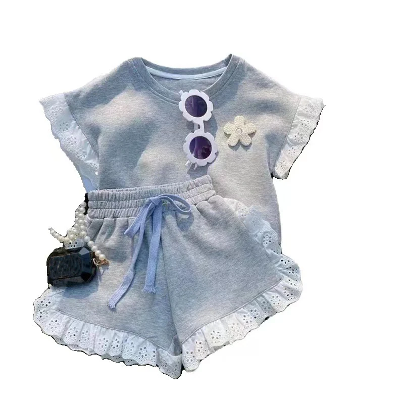 Conjunto infantil de verano en algodón 2 piezas: camiseta y pantalón corto