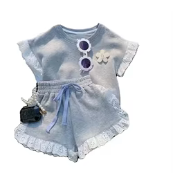 Conjunto infantil de verano en algodón 2 piezas: camiseta y pantalón corto