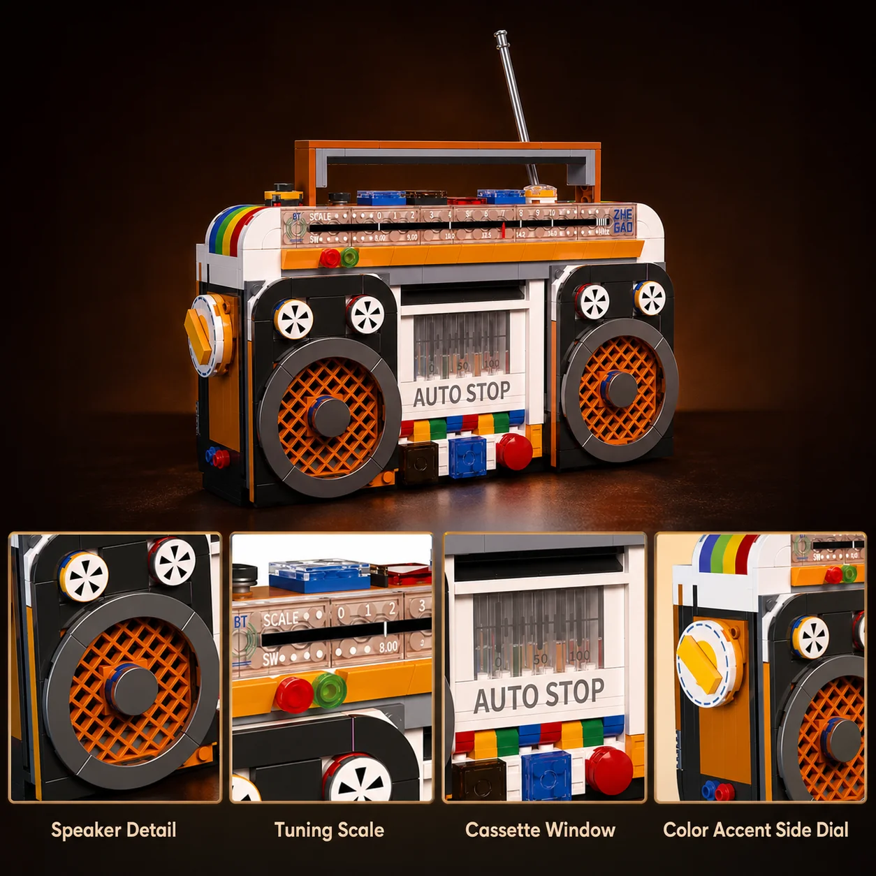Radio de construcción Vintage para niños – Juguete educativo DIY - imagen 5
