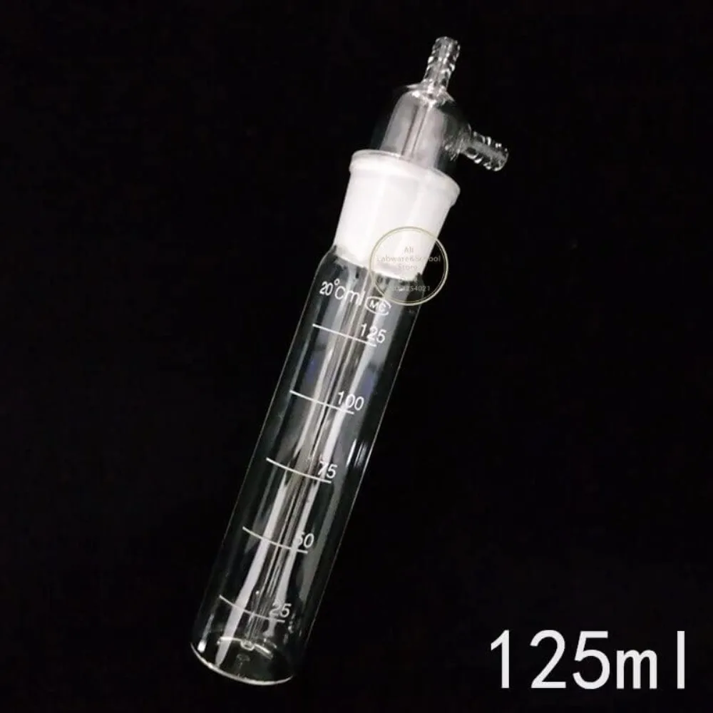 Botella absorbente de vidrio transparente para laboratorio con tubo - imagen 2