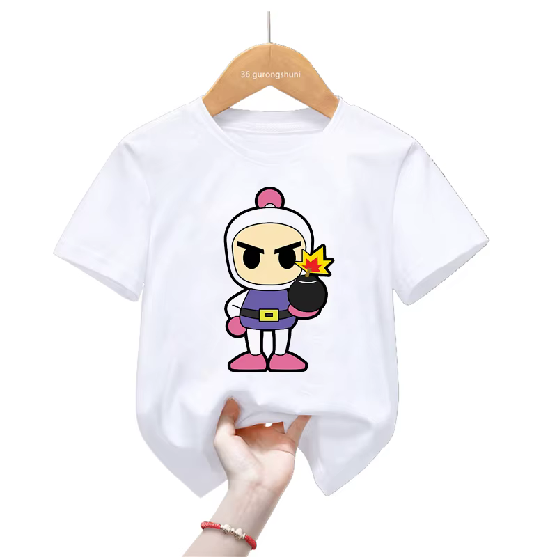 Super Bomberman camiseta infantil estilo kawaii manga corta - imagen 4