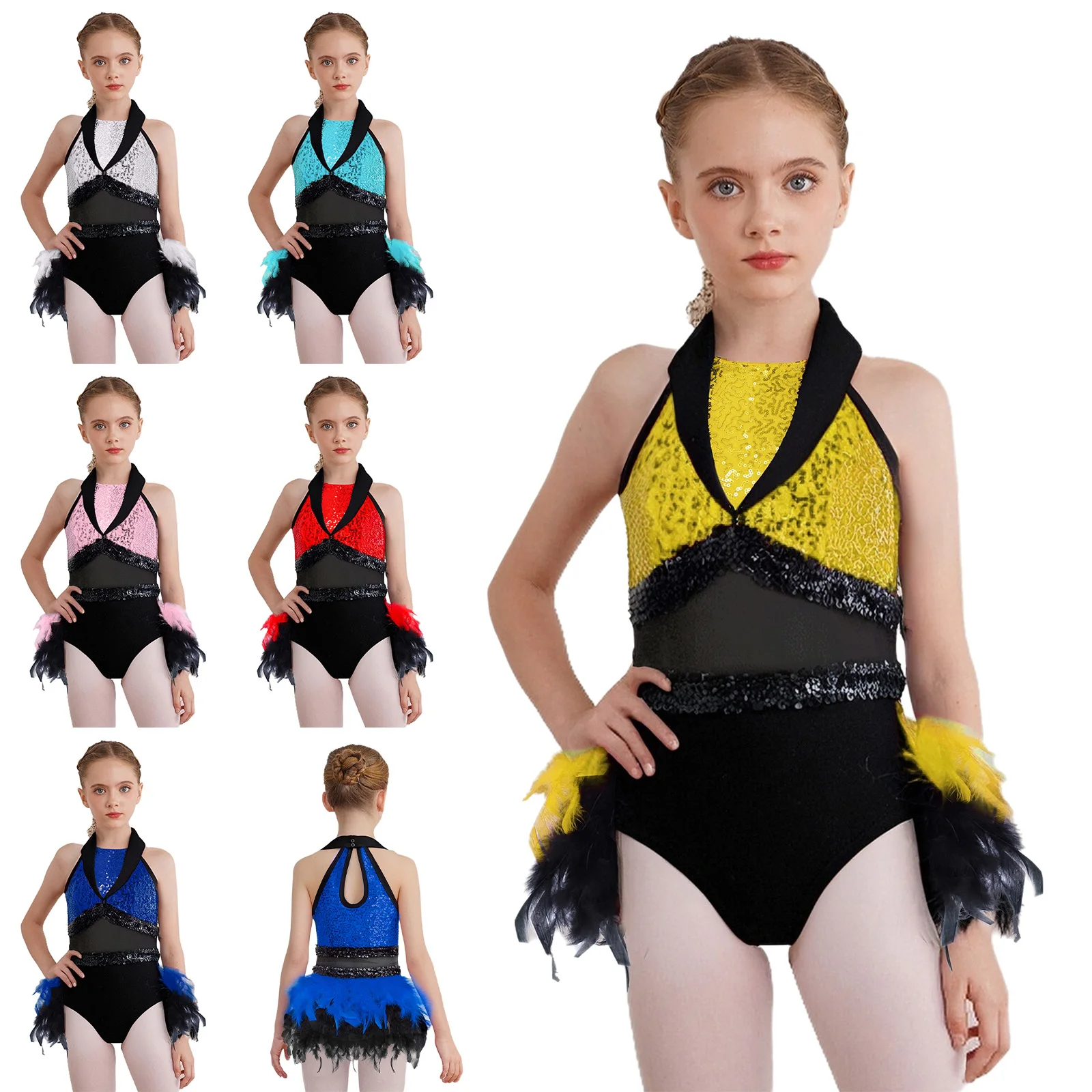 Vestido de patinaje artístico con lentejuelas para chicas adolescentes - imagen 3