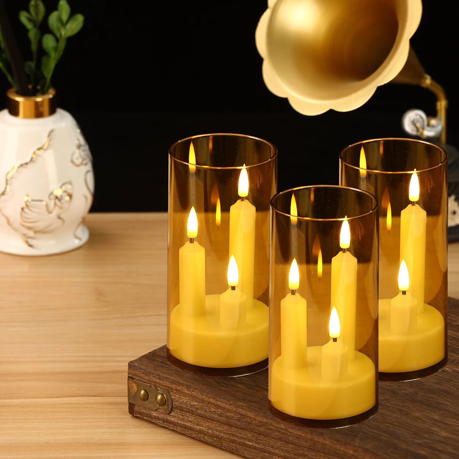 Velas LED sin llama con pantalla acrílica para hogar y eventos - imagen 4