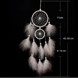 Atrapasueños campanas de viento con anillo doble y plumas