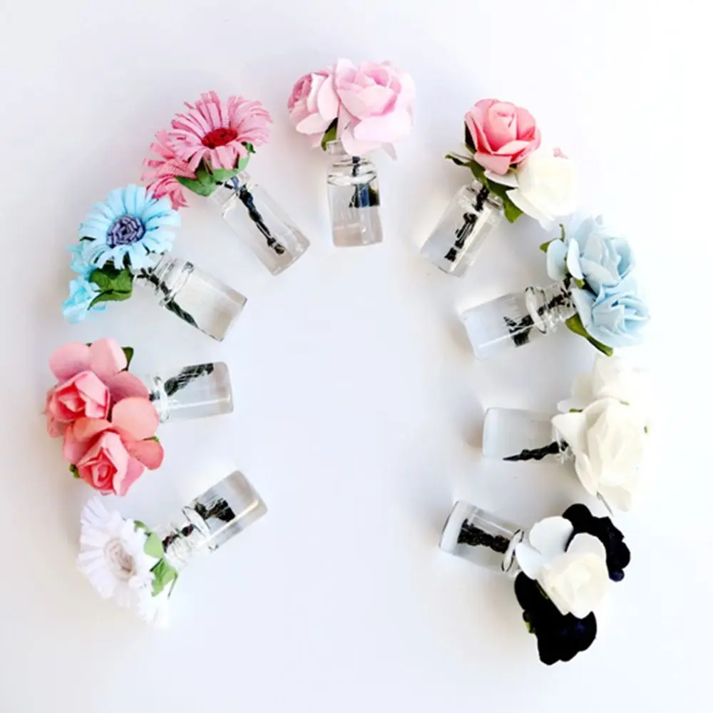 Mini florero decorativo con flores para casa de muñecas - imagen 4