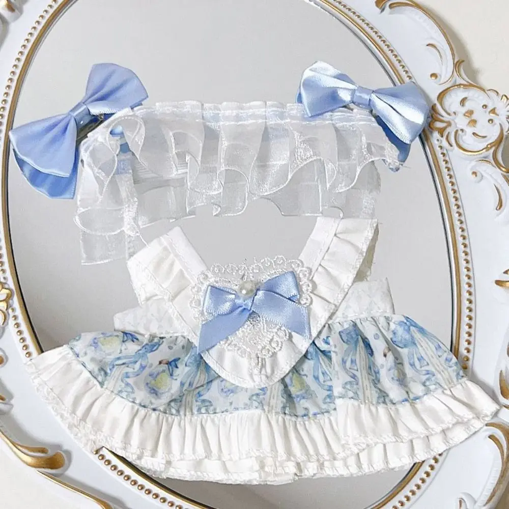 Vestido de novia de gasa blanca para muñeca con tocado - imagen 3