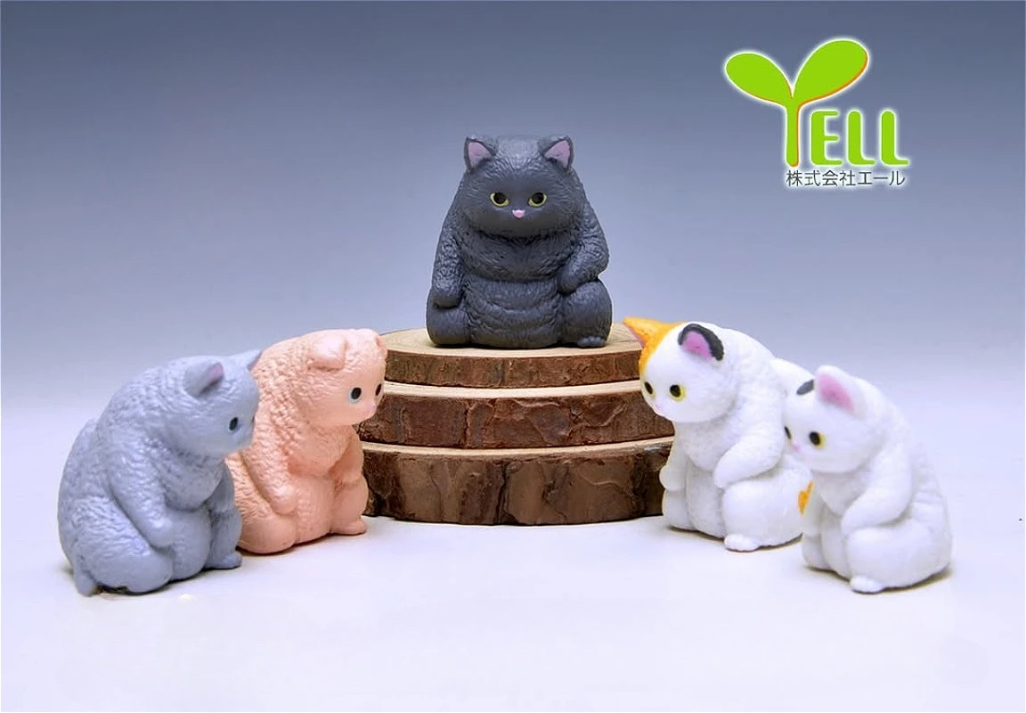 Figuras de gatos de cápsula Yell – diseño tierno atigrado y calicó - imagen 5