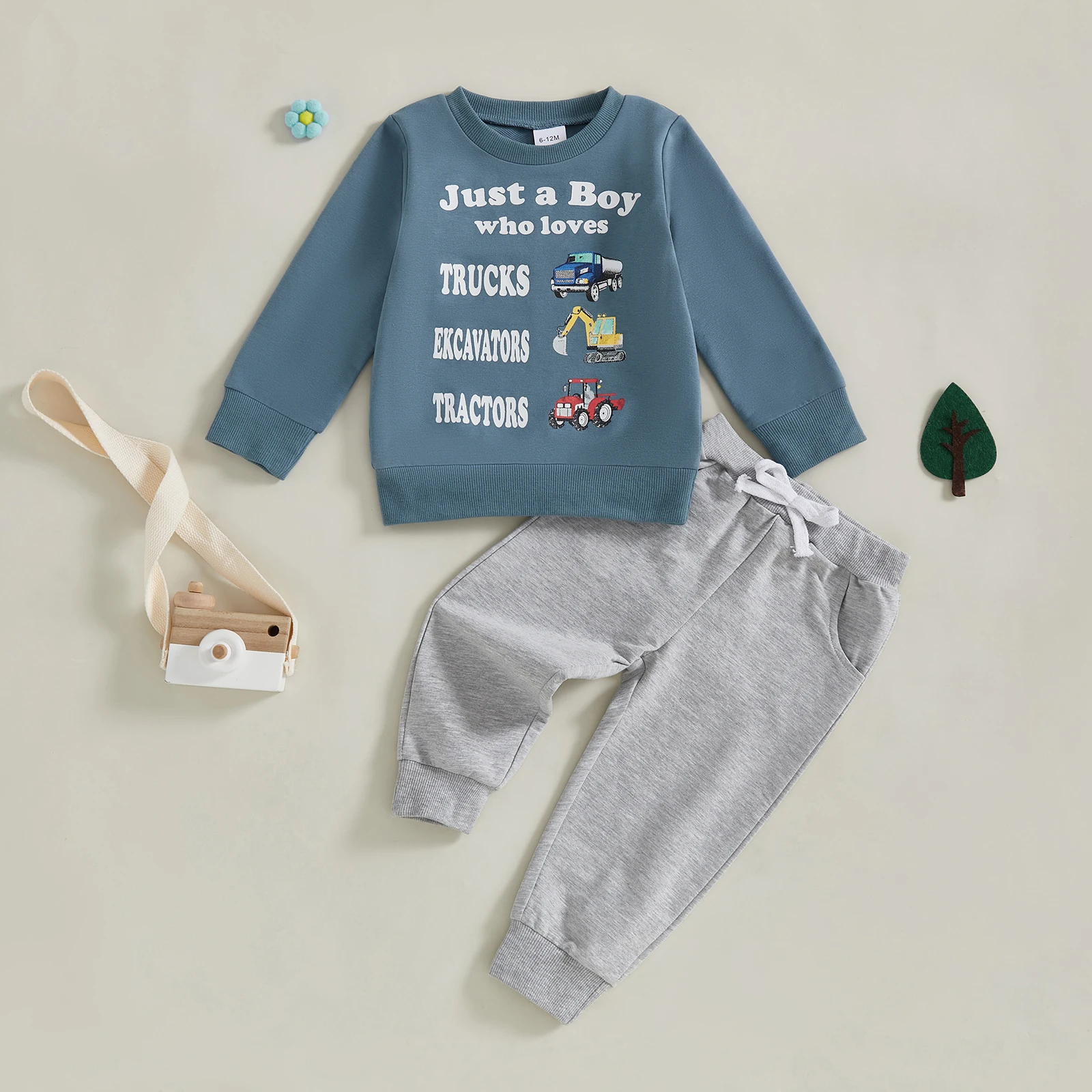 Tregren Conjunto chándal niño otoño con vehículos y letras - imagen 3