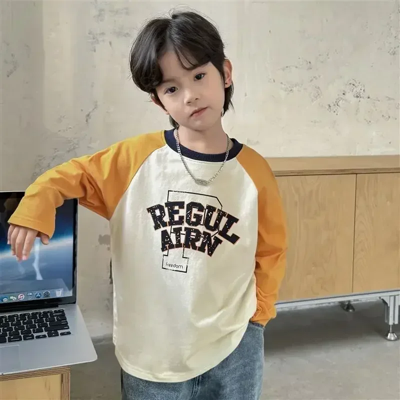 Camiseta básica de algodón manga larga para niño - imagen 5