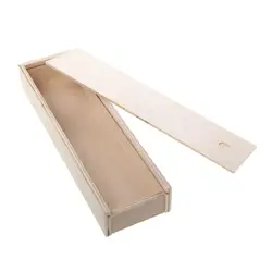 Caja de almacenamiento de madera natural para lápices de niños artesanales