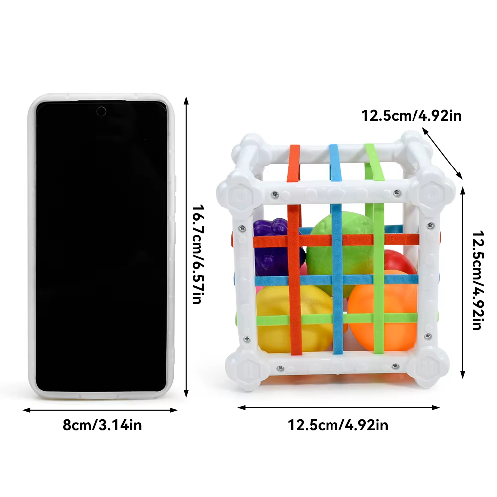 Cubo clasificador de formas Montessori sensorial para bebés - imagen 4