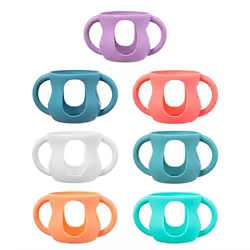 Funda protectora de biberón de silicona sin BPA con asa práctica