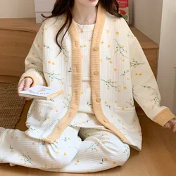 Pijama premamá acolchado de algodón grueso para invierno