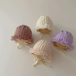Gorro de encaje para bebé – Estilo princesa ajustable con lazo