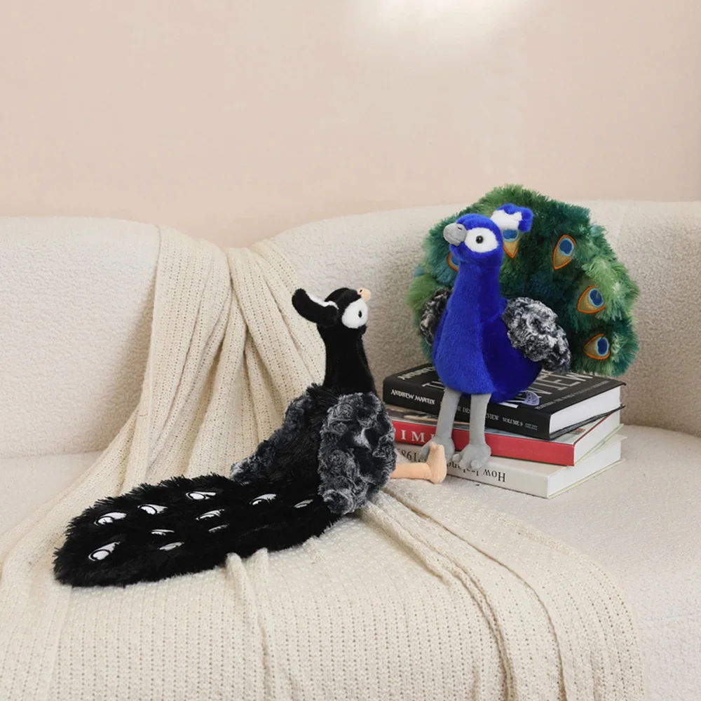 Peluche de pavo real con pelaje realista, regalo para el hogar - imagen 2