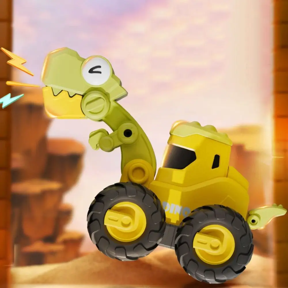 Coche de juguete dinosaurio con retroceso manual tipo excavadora - imagen 3