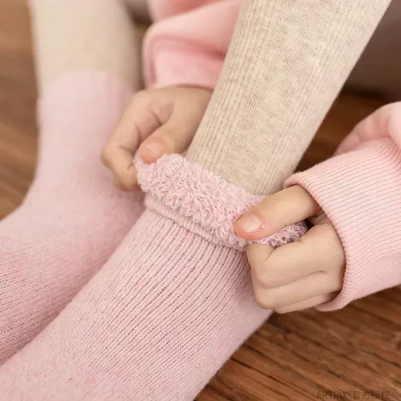 Calcetines de lana cachemira bebé niño cálidos suaves grueso polar - imagen 4