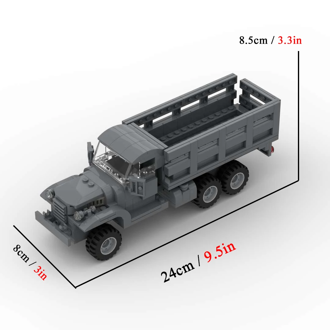 Camión todoterreno de juguete 6x6 con bloques de construcción
