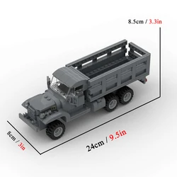 Camión todoterreno de juguete 6x6 con bloques de construcción