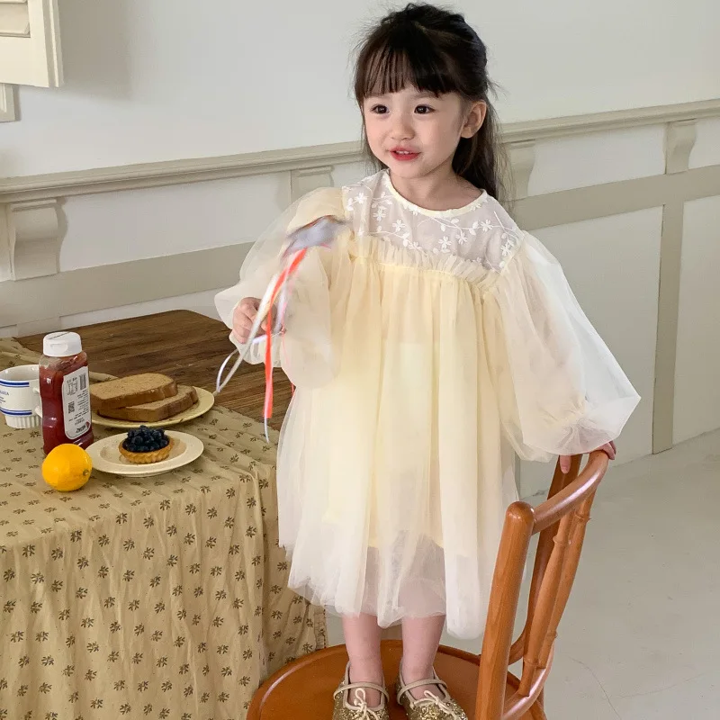 Vestido de princesa de niña con encaje y tul para fiesta - imagen 4
