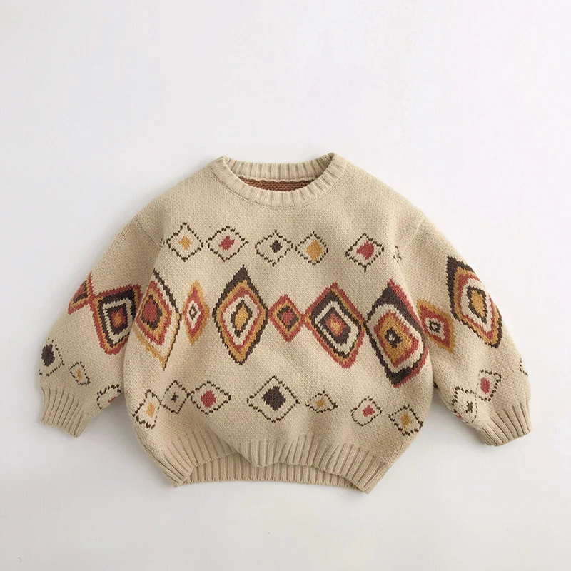 Milangel jersey de punto para niños – Abrigo cálido retro - imagen 5