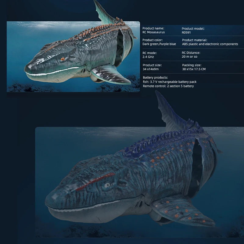 Barco teledirigido Mosasaurus de alta velocidad para niños - imagen 2