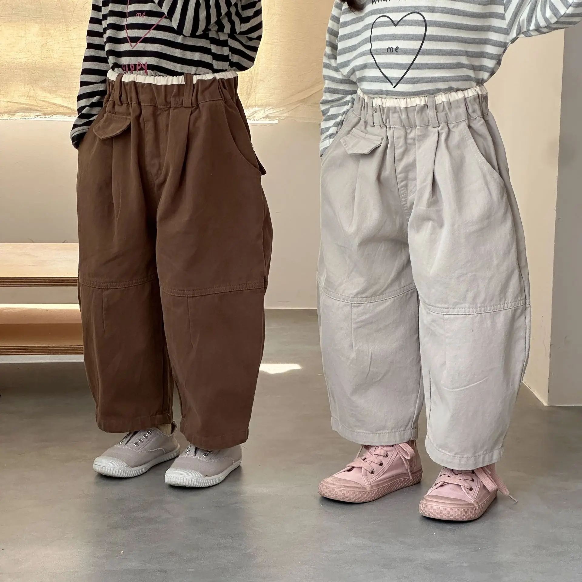 Pantalones casuales de algodón niños – Otoño, bolsillos y pierna ancha - imagen 5