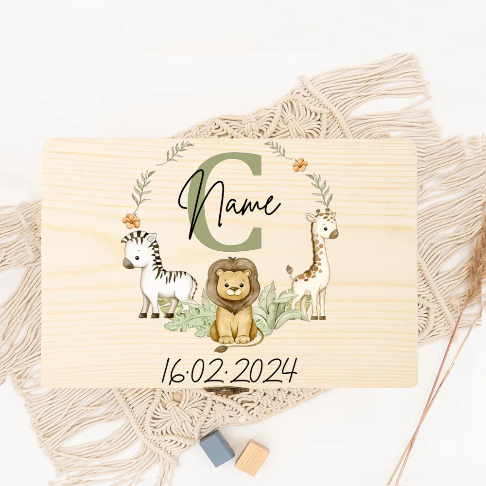Caja de memoria de madera para bebé - regalo