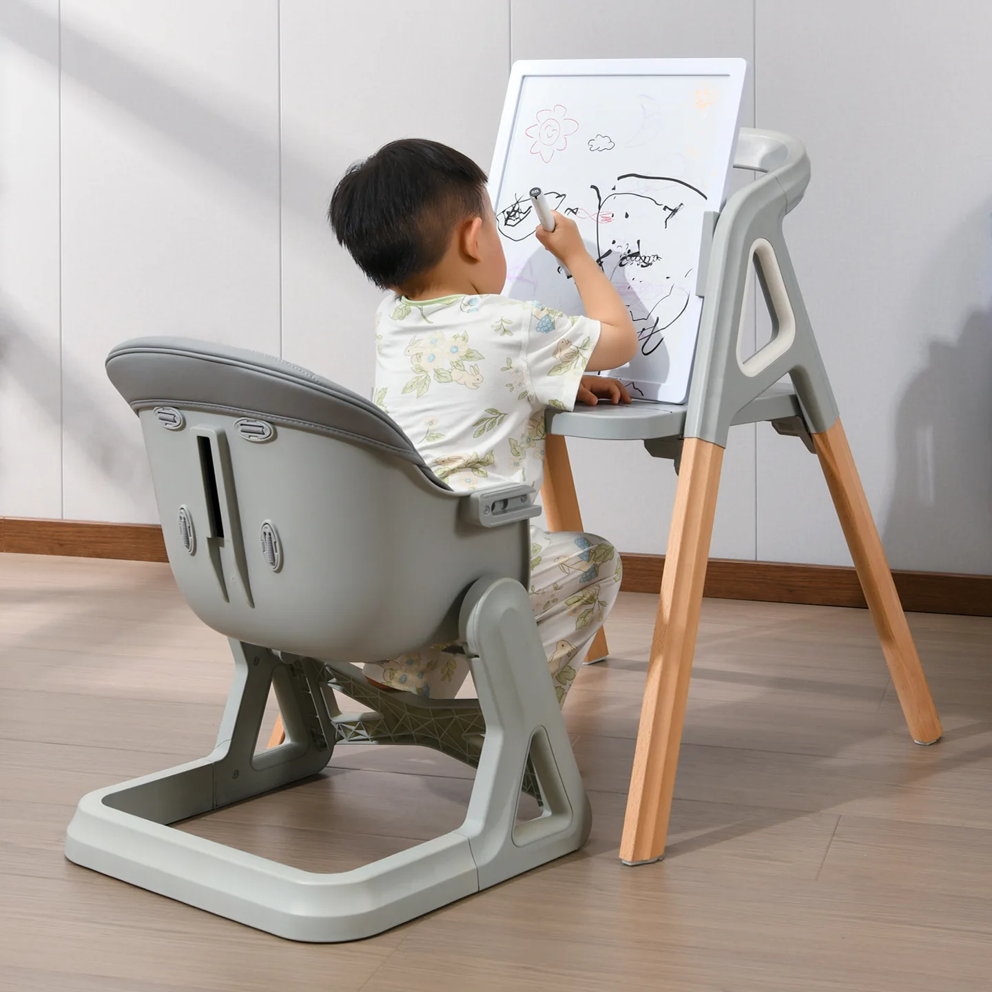 Silla de comedor para bebé de madera de haya ajustable - imagen 3