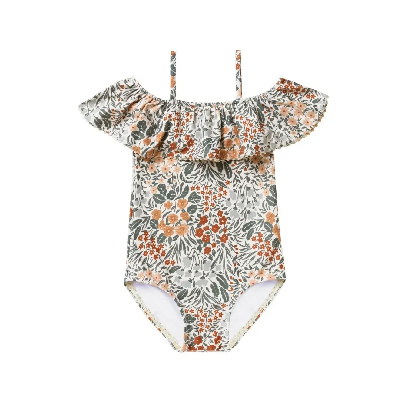 RC traje de baño una pieza a rayas floral para niña - imagen 5